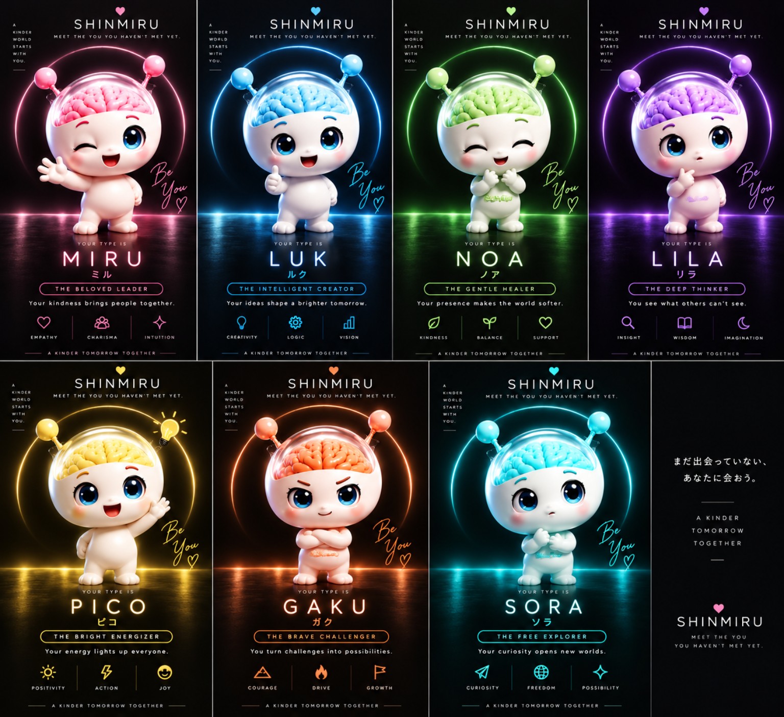 シンミルの7体のキャラクター